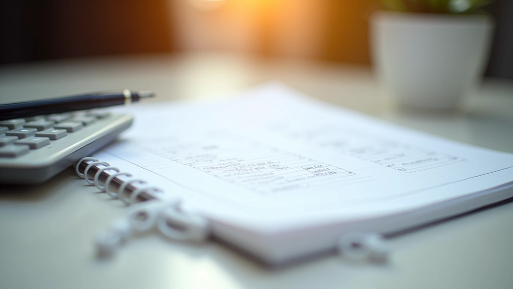 Notebook with written resource allocation plan showing budget breakdown percentages and timeline