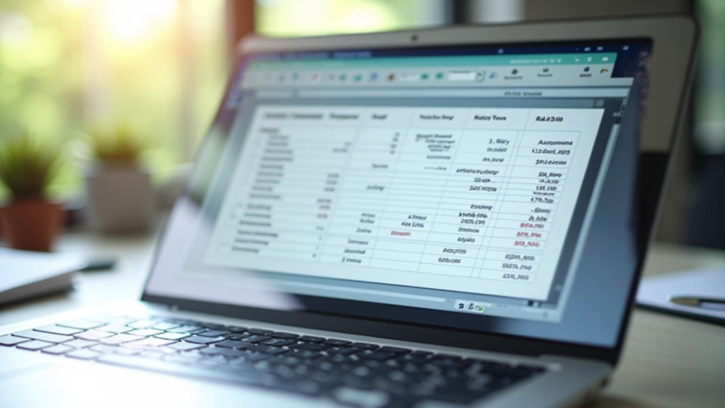 Financial spreadsheet showing variable costs and fixed expenses calculation on computer screen with percentages