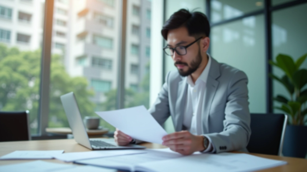 Business owner working with financial planning documents at desk